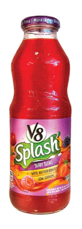 Drink V8 Fruit juice glass bottle