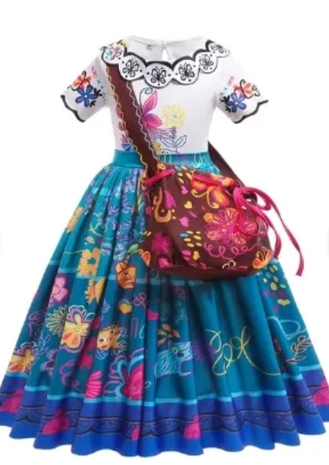 Kids, Encanto Colombian Movie, Dress Maribel, Costume for kids.
