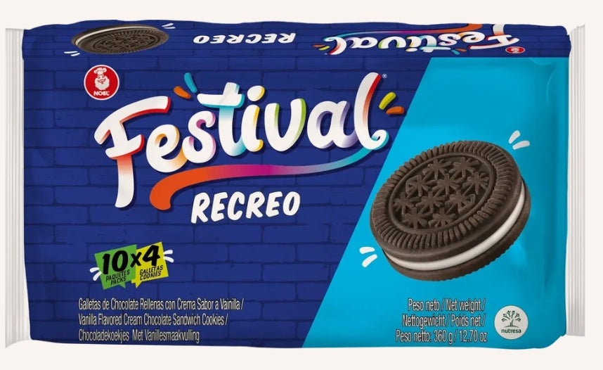 Galleta | Festival | Crema de chocolate y vainilla | Paquete de 10