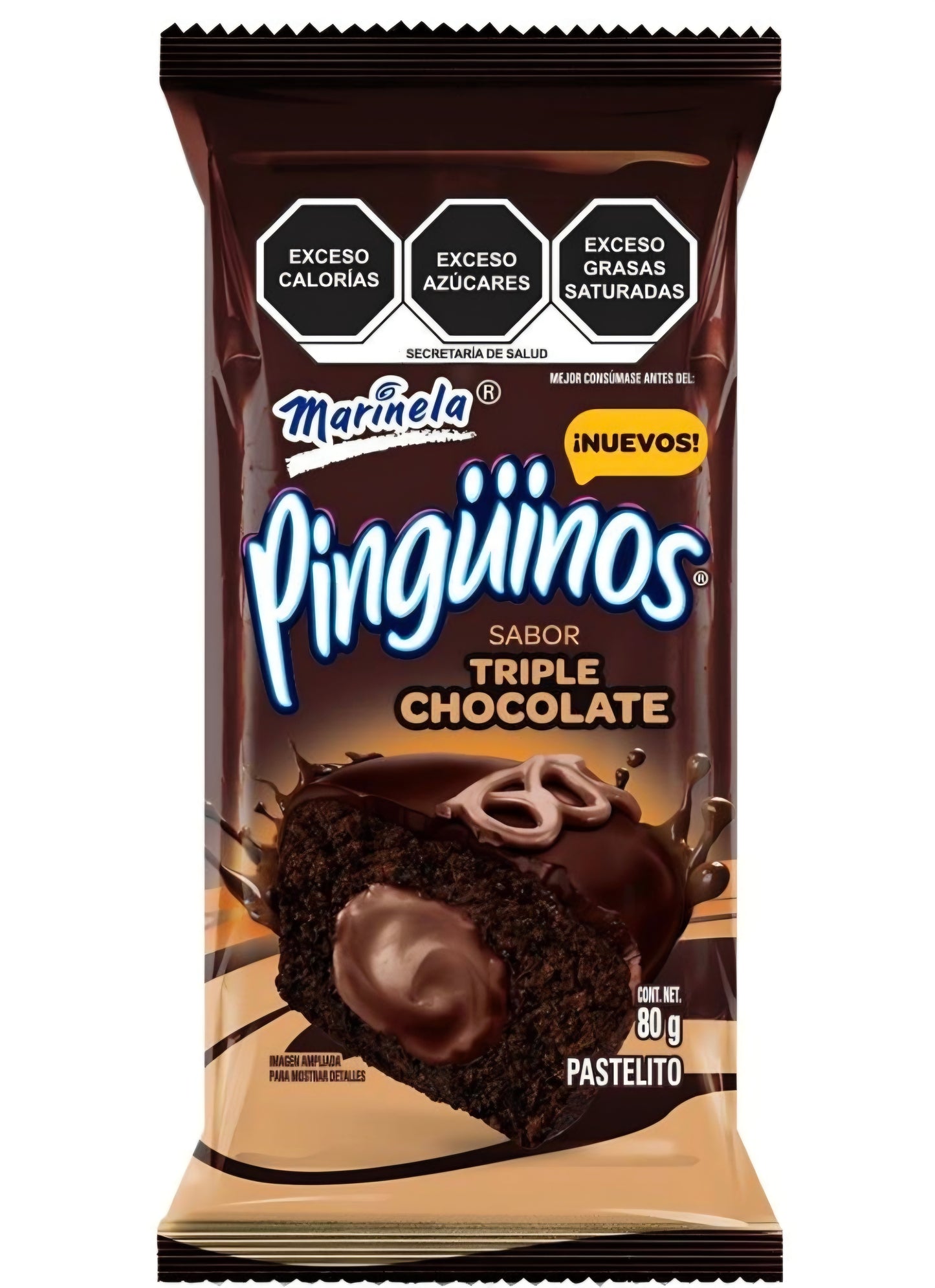 Galletas | Marinela | Pingüinos | Triple chocolate | Unidad