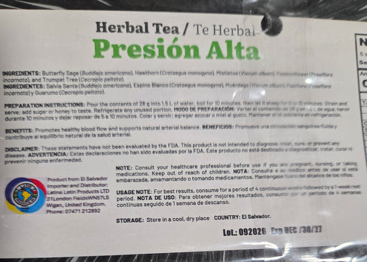 Herbal tea | Blood pressure | Presion alta