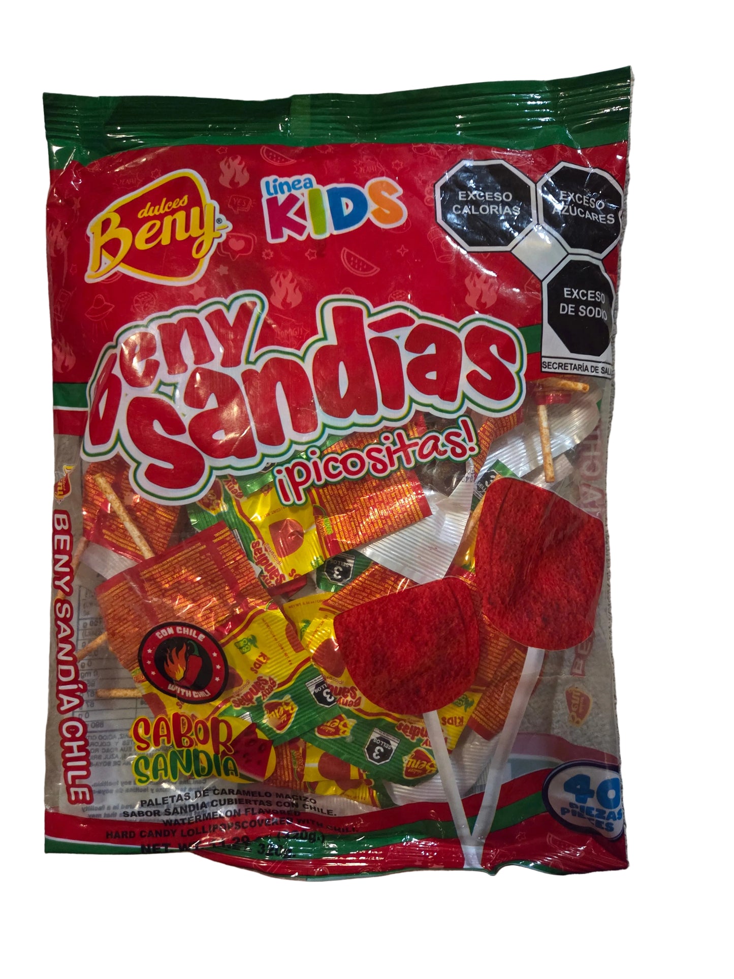 Dulce | Piruleta | Sandía con chile | 40 Unidades
