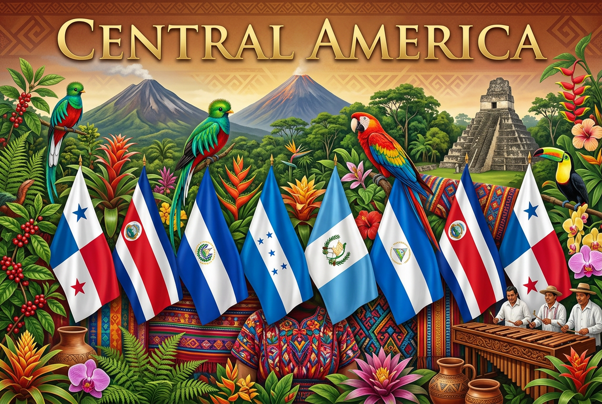 Central America: SV, GT, HND, NI, CR, PN.🌎🌽