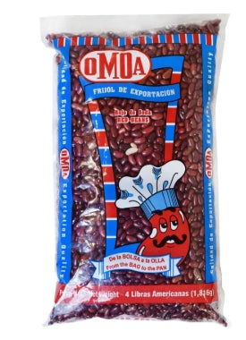 Bag of OMDA beans with a cartoon character on the label