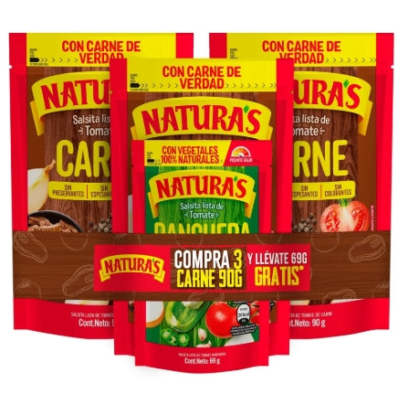 Sauces | Naturas tomato sauce | 3 Meat + 1 Ranchera | 4 pack