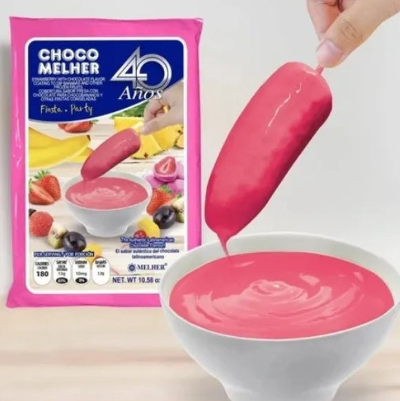 Sweets | Chocolate coating | Chocomelher | Strawberry | 300gr