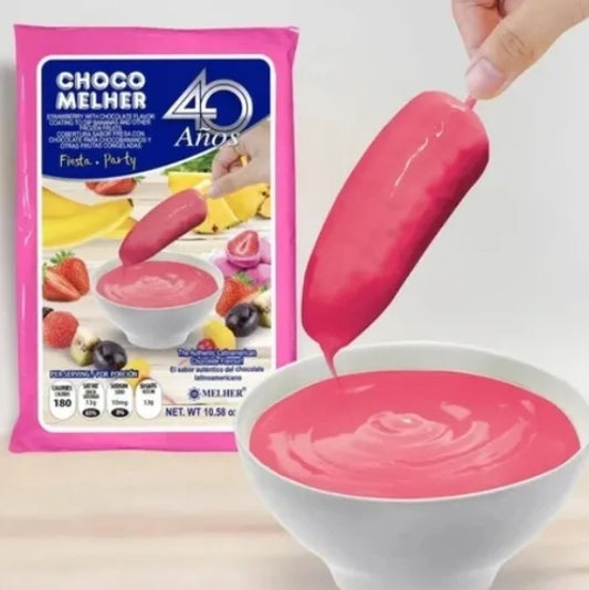 Sweets | Chocolate coating | Chocomelher | Strawberry | 300gr