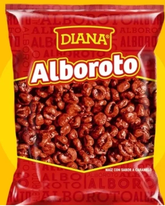 Snack Diana sweet snack puffed corn coated with caramel, alboroto