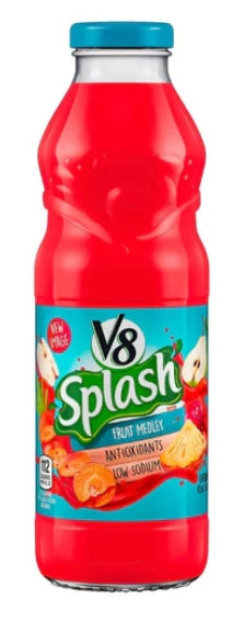 Drink V8 Fruit juice glass bottle