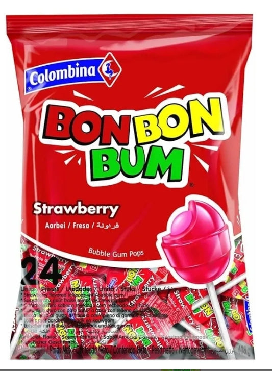 Sweet lollipop strawberry (Bag of 24 units)
