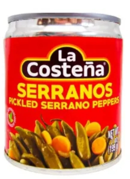 Hot serranos, spicy chilli peppers