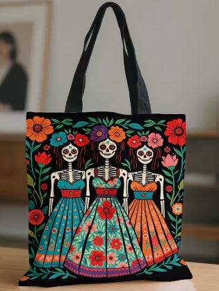 Home | Day of the Dead bag | Floral Design | Polyester