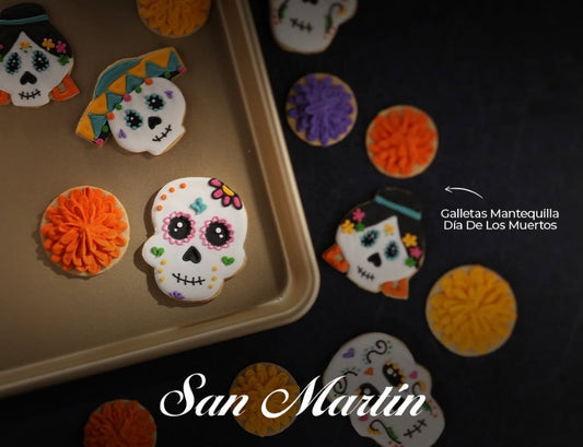 Galletas | Caja Panadería SAN MARTIN | Artesanales hechas a mano | Galletas de mantequilla | Catrinas | 12 unidades