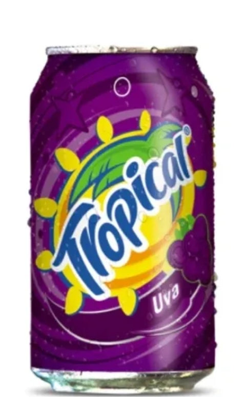 Drink can tropical grape soda, 12onz