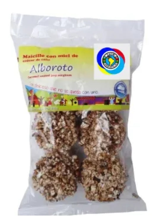 Sweet puffed corn coated with caramel (Alboroto) 40gr