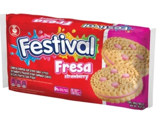Biscuit pack vanilla with strawberry cream from colombia (10 Units)