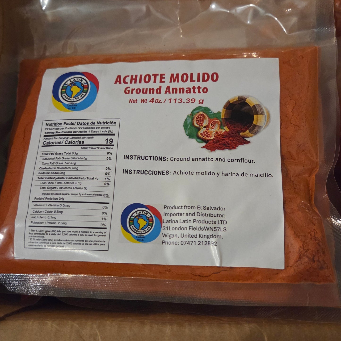 Seasoning | Achiote powder | Onoto, Annatto | 114gr