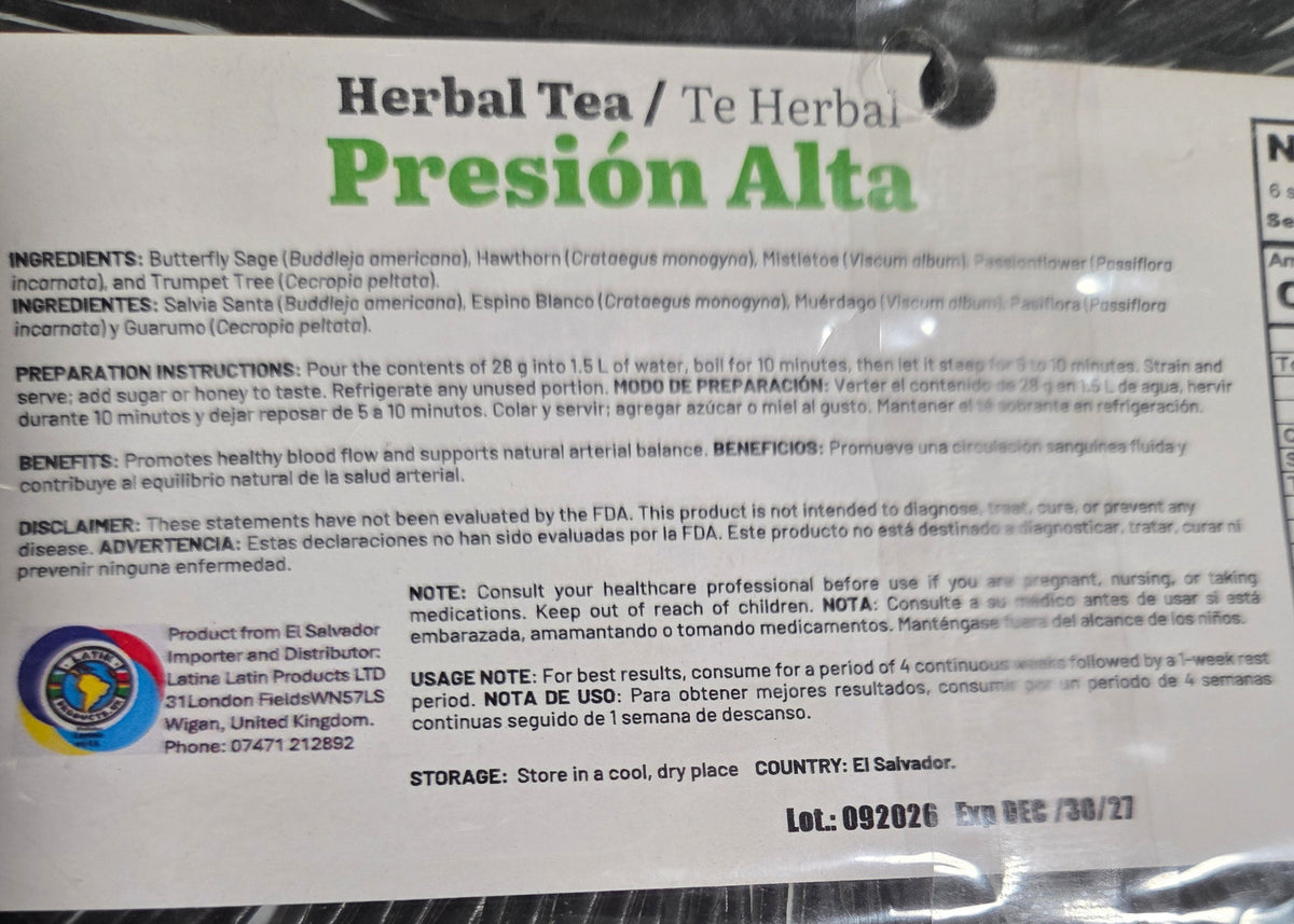 Herbal tea | Blood pressure | Presion alta