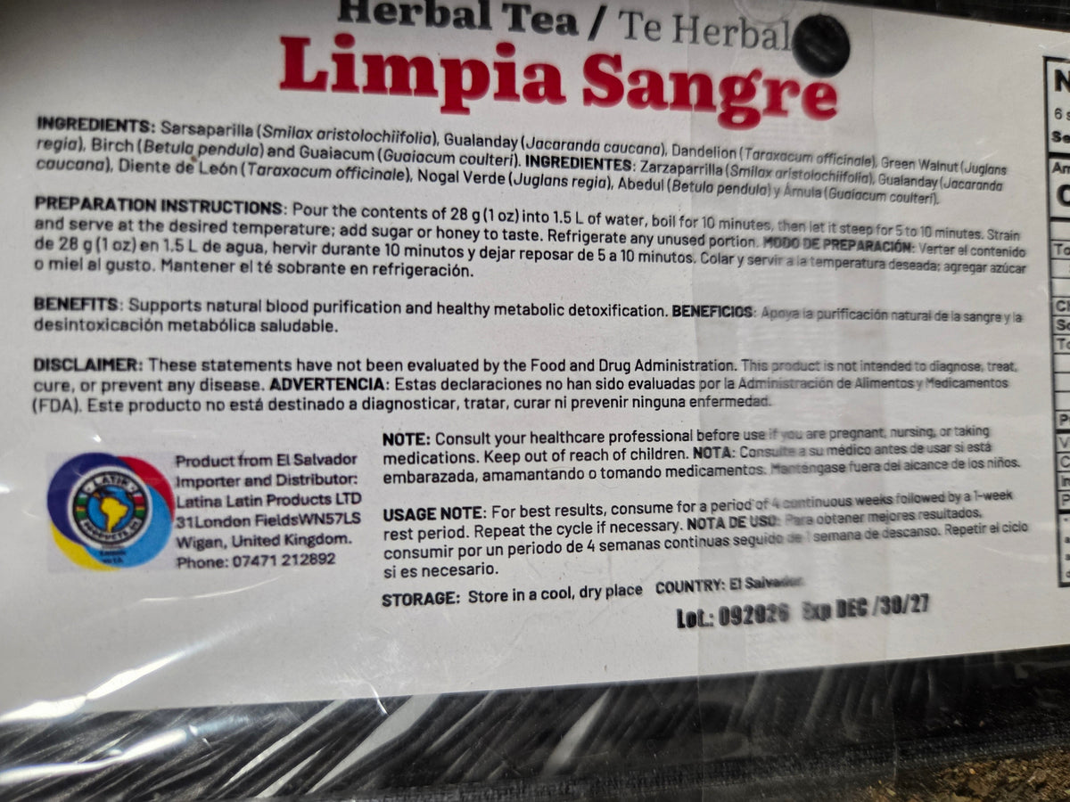 Herbal tea | blood cleaner | Limpia sangre | 30gr