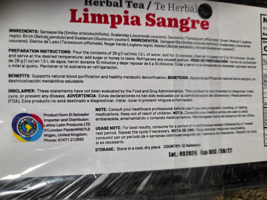 Herbal tea | blood cleaner | Limpia sangre | 30gr