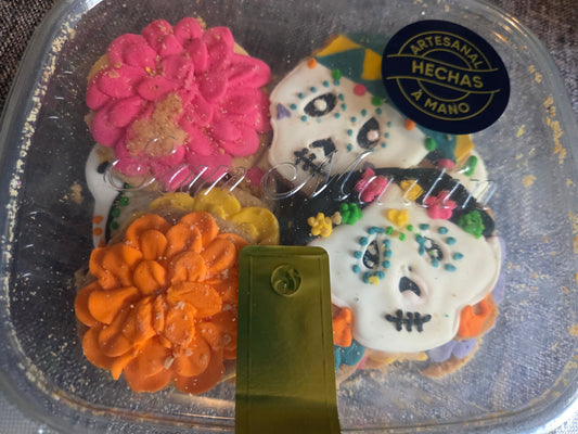 Galletas | Caja Panadería SAN MARTIN | Artesanales hechas a mano | Galletas de mantequilla | Catrinas | 12 unidades